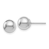 14K White Gold 7MM Ball Post Earrings